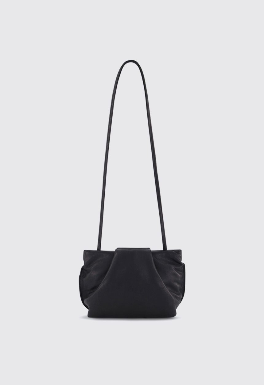 Jac + Jack A ESQUE Fold Mini Clutch Bag - Smooth Black